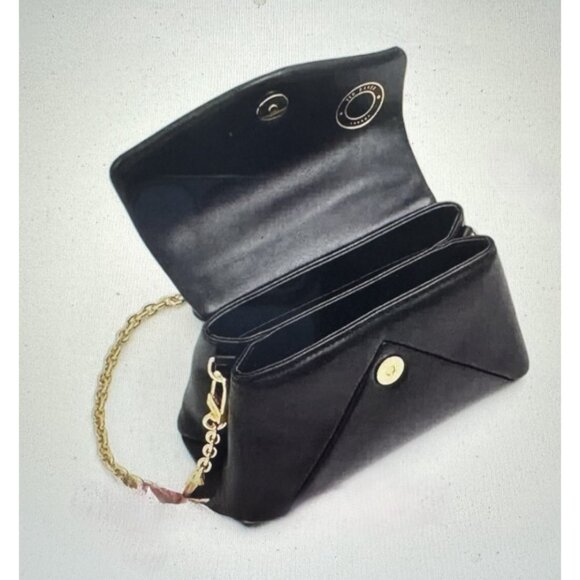 Ted Baker Poppy Small Satchel Crossbody Handbag Lock Black Ocean Nappa Leather - Picture 4 of 13